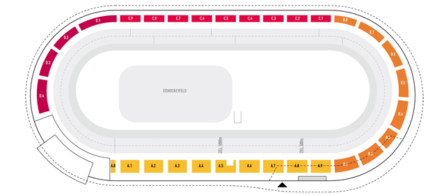 Zuschauerplan in der Max-Aicher-Arena